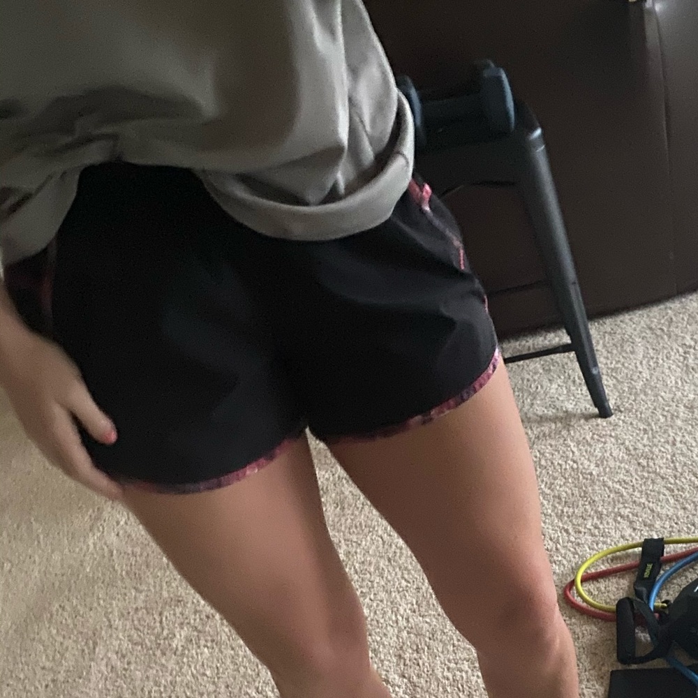 Lululemon black and pink tracker shorts